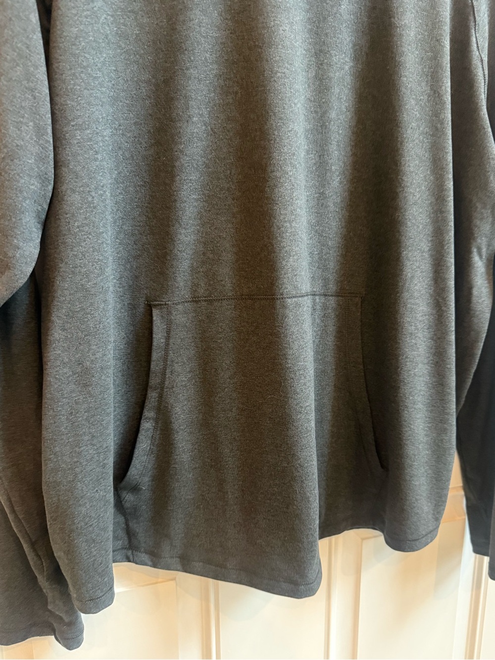Eddie Bauer Gorpcore Funnel Neck Long Sleeve Pullover Charcoal Gray Thumbholes - Picture 4 of 11